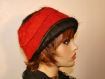 Chapeau très classe en tissus de laine rouge orangé  arianna  15