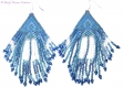 Boucles d'oreilles bleu canard,bleu turquoise,tissées style amérindien en délicas miyuki