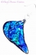 Boucles d'oreilles  aile de papillon féérique bleu roy, bleu turquoise avec des strass en  cristal