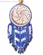 Collier attrape-rêves,style amérindien, lumineuses,en delicas miyuki bleu,blanc .personnalisable.
