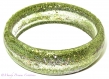 Bracelet jonc vert clair pailleté; brillant; transparent  fait main en  résine coulée et paillettes