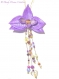 Collier orchidée nacrée mauve,lilas,modelée main,pour mariage,cérémonie, soirée.création unique