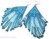 Boucles d'oreilles bleu canard,bleu pétrole ,tissées style amérindien en délicas miyuki
