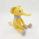 Doudou éléphant au crochet | amigurumi éléphant gris et jaune | cadeau de naissance | cadeau bébé fille et garçon | babies lovey