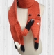 Écharpe au crochet renard | étole renard | écharpe épaisse en laine | fausse taxidermie | châle crochet rouille | chunky crochet fox scarf
