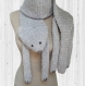 Echarpe chat au crochet | châle crochet gris | écharpe épaisse en laine | cadeau amoureux de chat | fausse taxidermie | crochet cat scarf