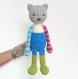 Doudou chat au crochet | amigurumi chat | cadeau bébé fille et garçon | cadeau de naissance amineko | baby lovey blanket cat