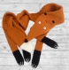 Écharpe au crochet renard rouille clair en laine | étole renard | fausse taxidermie | châle crochet rouille | chunky crochet fox scarf