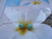 Boucles d'oreilles puces perle swarovski vert