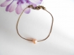Bracelet minimaliste bronze perle d'eau douce pêche