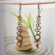 Boucles d'oreilles bronze perles miracle multicolore