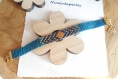 Bracelet tissé perles miyuki bleu canard, bleu marine, doré, chic et tendance, création unique