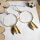 Boucles d'oreilles anneau bronze perle miyuki jaune
