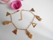 Bracelet chaine dorée pendentif ananas et losange