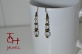Boucles d’oreilles en bronze « perles transparentes »