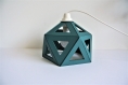 Petite lampe origami bleu canard