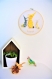 Tambours lapin en origami,jaune,gris et noir, prénom à personnaliser