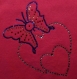 Tee-shirt rose fushia, papillon en strass, enfant taille 5/6 ans