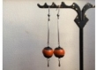 Boucles d'oreilles perle raku orange