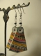 Boucles d'oreilles en céramique raku et aquarelle