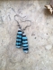 Boucles d'oreilles en céramique raku bleu/noir