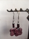 Boucles d'oreilles roses céramique raku