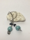 Boucles d’oreilles fantaisies perle raku bleue