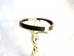 Bracelet cuir noir décoré d'un motif spirale