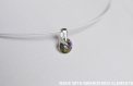 Swarovski pendentif cristal rond vert violet  / argent 925