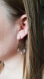 Swarovski boucles d'oreilles cristal blanc gouttes / bronze