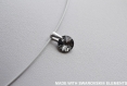 Swarovski pendentif cristal rond noir gris / argent 925