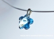 Swarovski pendentif cristal fleur bleu  / argent 925