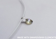 Swarovski pendentif cristal rond vert violet  / argent 925