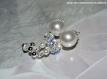 Swarovski boucles d'oreilles en perle et cristaux / argent 925