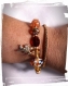 Bracelet suedine strass et perles marron 