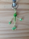 Porte clés petit bonhomme en perles vertes