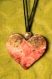 Pendentif coeur en céramique cuisson raku
