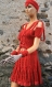 Tricot mode fait main ensemble rouge robe bustier taille 36 38 40 