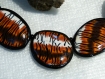 Collier plaques réalisées en argile polymère motif peau de tigre