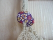 Ravissant sac au crochet doublé, réalisé en coton écru, motifs faits main