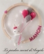Cadre cercle lapin décoratif au crochet