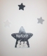 Plaque de porte poudre d'étoiles pour enfant
