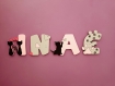 Lettre silhouette chat pour prénom bébé en bois