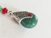 Boucles d'oreilles esprit tibet - jade et corail