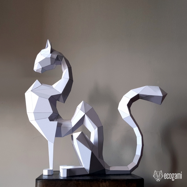 Projet Diy Papercraft Sculpture De Chat Egyptien Sculpture Par Ecogamishop