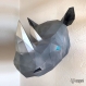Projet diy papercraft: trophée de rhinocéros