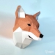 Projet diy papercraft: tête de renard