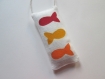 Sachet de lavande bio en linge ancien blanc avec petits poissons rouge, jaune, orange - sur commande 