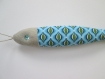 Grand poisson de lavande bio 23 cm lin et coton motifs géométriques