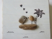 Mini tableau bois minimaliste petits oiseaux in love